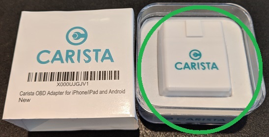 In the test - that can be the Carista Bluetooth OBD2 adapter